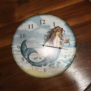Metal Mermaid Clock